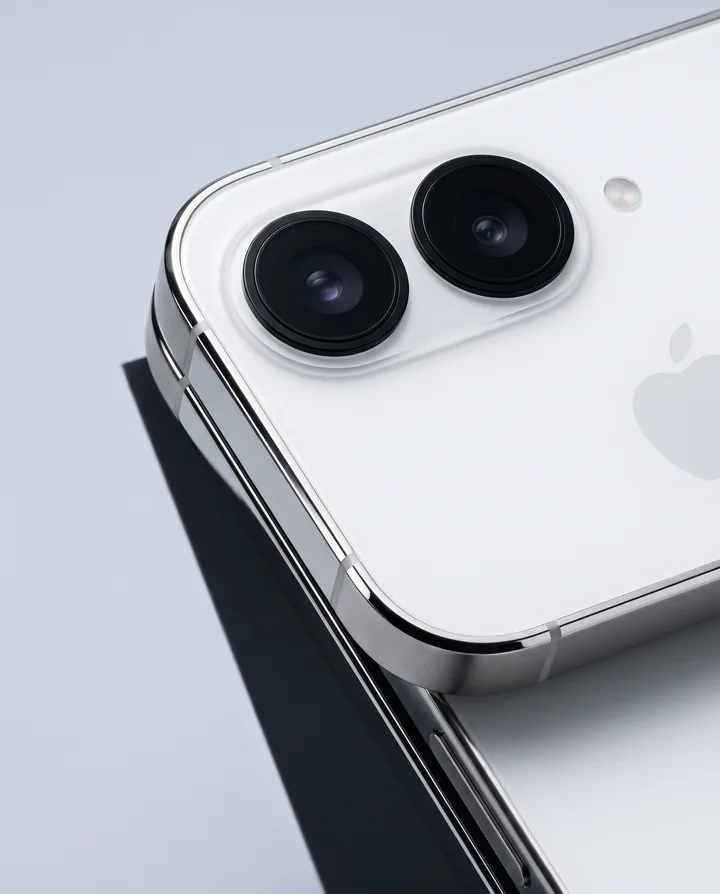Detalle de cámaras y acabado del teléfono; imagen generada con IA.